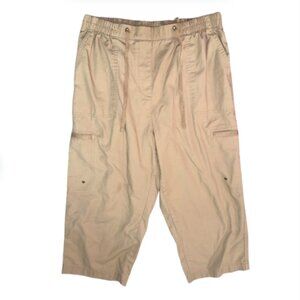 Tan Cargo Capris Pants Allison Daley Women Size 10